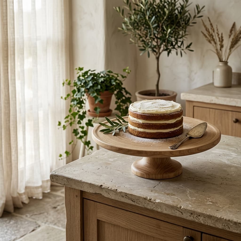 Arven Oak Cake Stand - mood