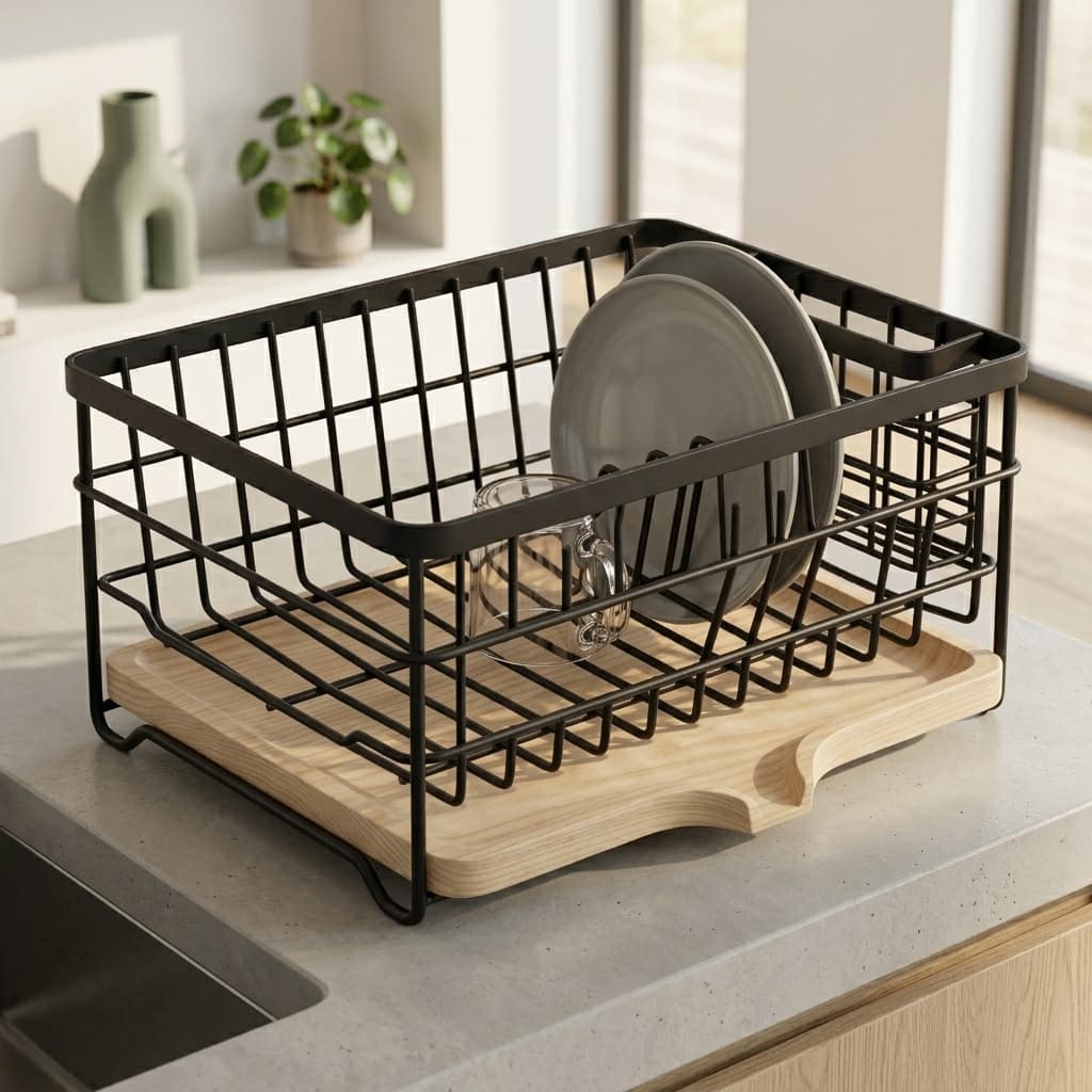 Talo Matte Steel Dish Rack - mood